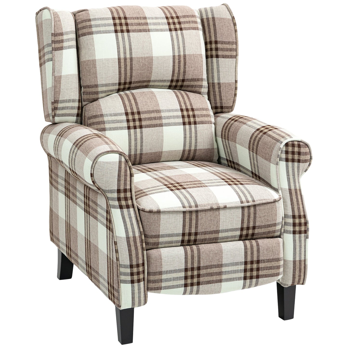 HOMCOM 160 Reclining Armchair, with Footrest - Brown