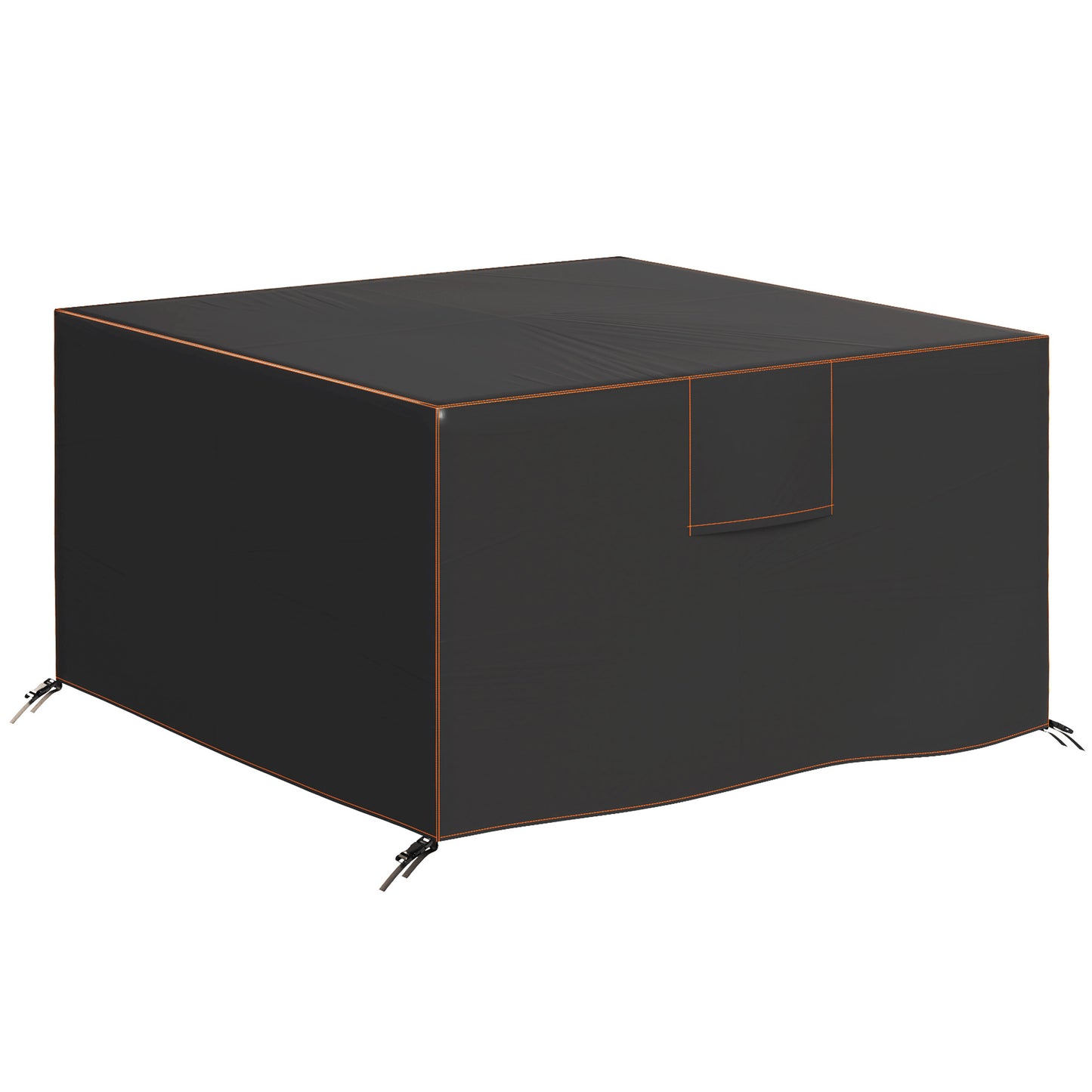 Outsunny Garden Furniture Cover, Waterproof Patio Furniture Cover with Air Vent, 420D Oxford Fabric, 125 x 125 x 74 cm, Black