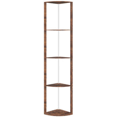 HOMCOM RGB Standing Lamp with Shelves, 4-Tier LED Floor Lamp with Multiple Lighting Modes, Rustic Brown
