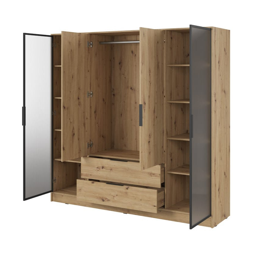Kelly Hinged Door Wardrobe 206cm [Glass]