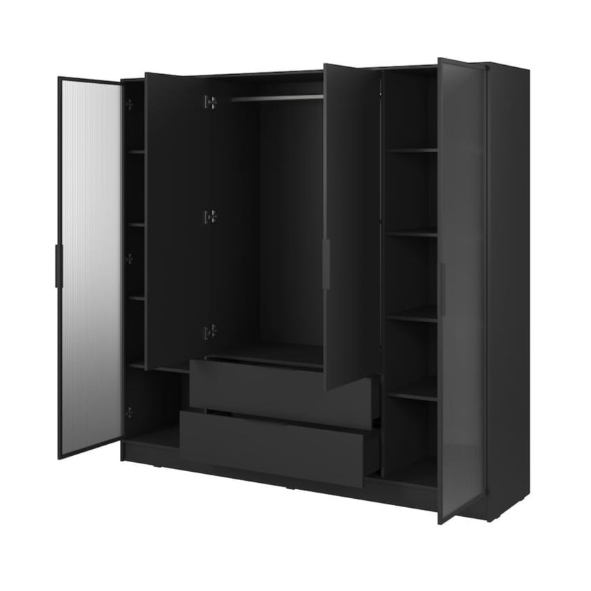 Kelly Hinged Door Wardrobe 206cm [Glass]