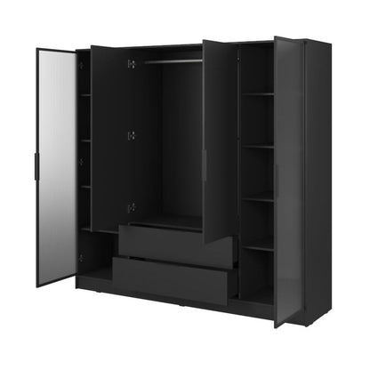 Kelly Hinged Door Wardrobe 206cm [Glass]