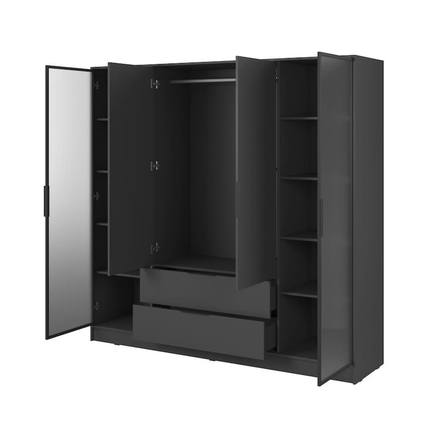 Kelly Hinged Door Wardrobe 206cm [Glass]