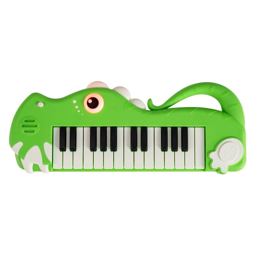 25-Key Kids Piano Keyboard Dinosaur Shape Toy Digital Piano with Built-in Music-Green