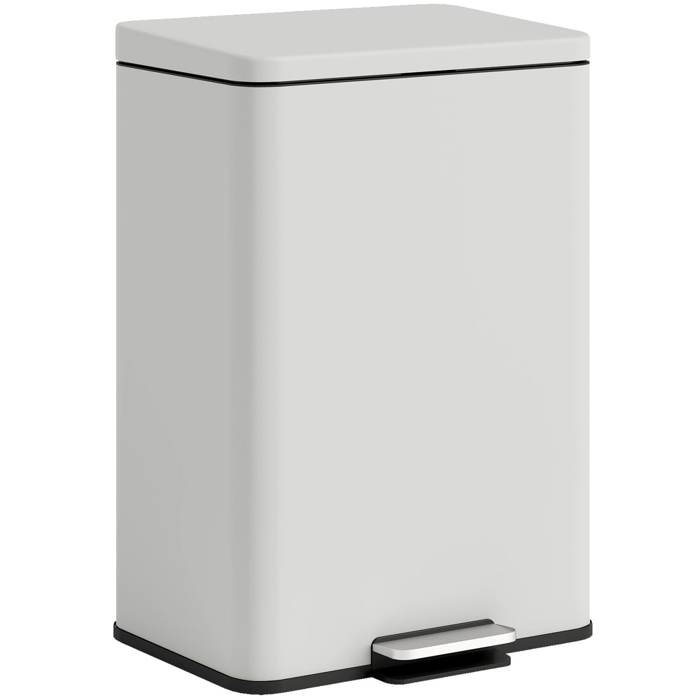 HOMCOM 20L Kitchen Bin with Soft-Close Lid and Stay-Open Function, Pedal Bin with Removable Inner Bucket for Kitchen, Office, Home, Cream