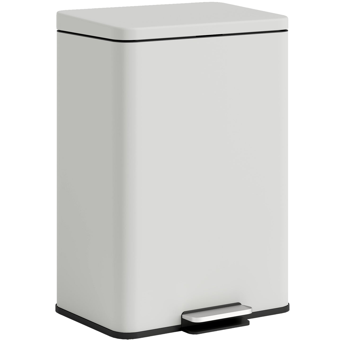 HOMCOM 20L Kitchen Bin with Soft-Close Lid and Stay-Open Function, Pedal Bin with Removable Inner Bucket for Kitchen, Office, Home, Cream