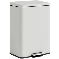 HOMCOM 20L Kitchen Bin with Soft-Close Lid and Stay-Open Function, Pedal Bin with Removable Inner Bucket for Kitchen, Office, Home, Cream