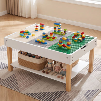 Kids Activity Table with Reversible Double-Sided Top-White