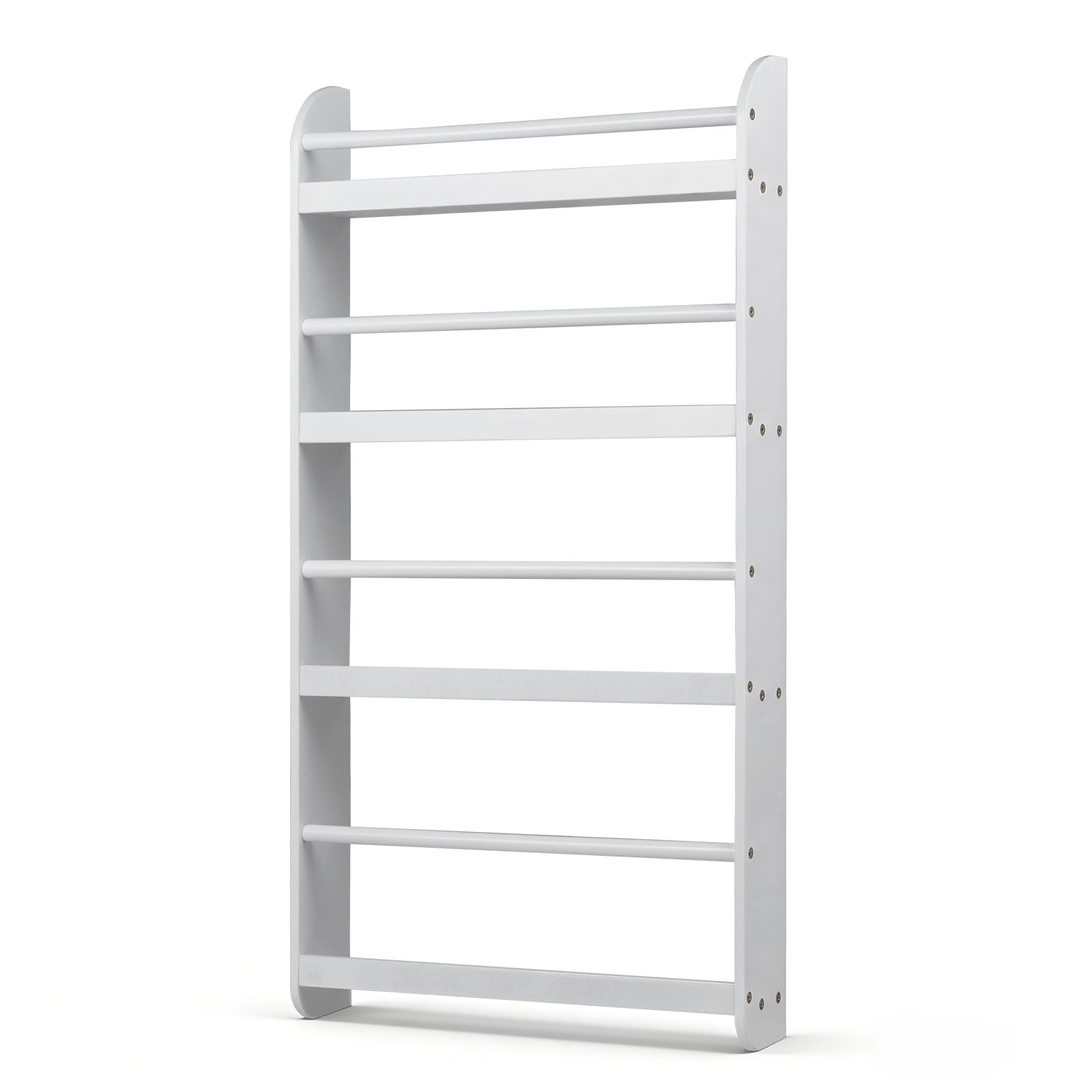 Kids Bookshelf 4-Tier Wall Mounted Book Shelf for Toys and Books-White
