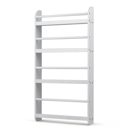 Kids Bookshelf 4-Tier Wall Mounted Book Shelf for Toys and Books-White