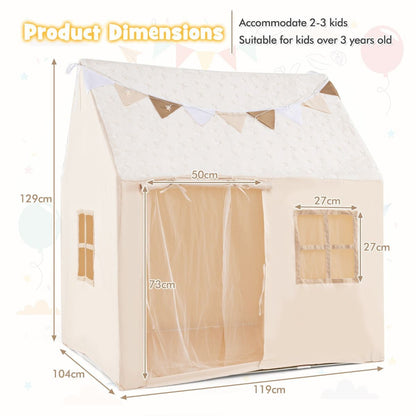 Kids Bookshelf & Toddler Playhouse Set with Glow Stars