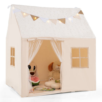 Kids Bookshelf & Toddler Playhouse Set with Glow Stars