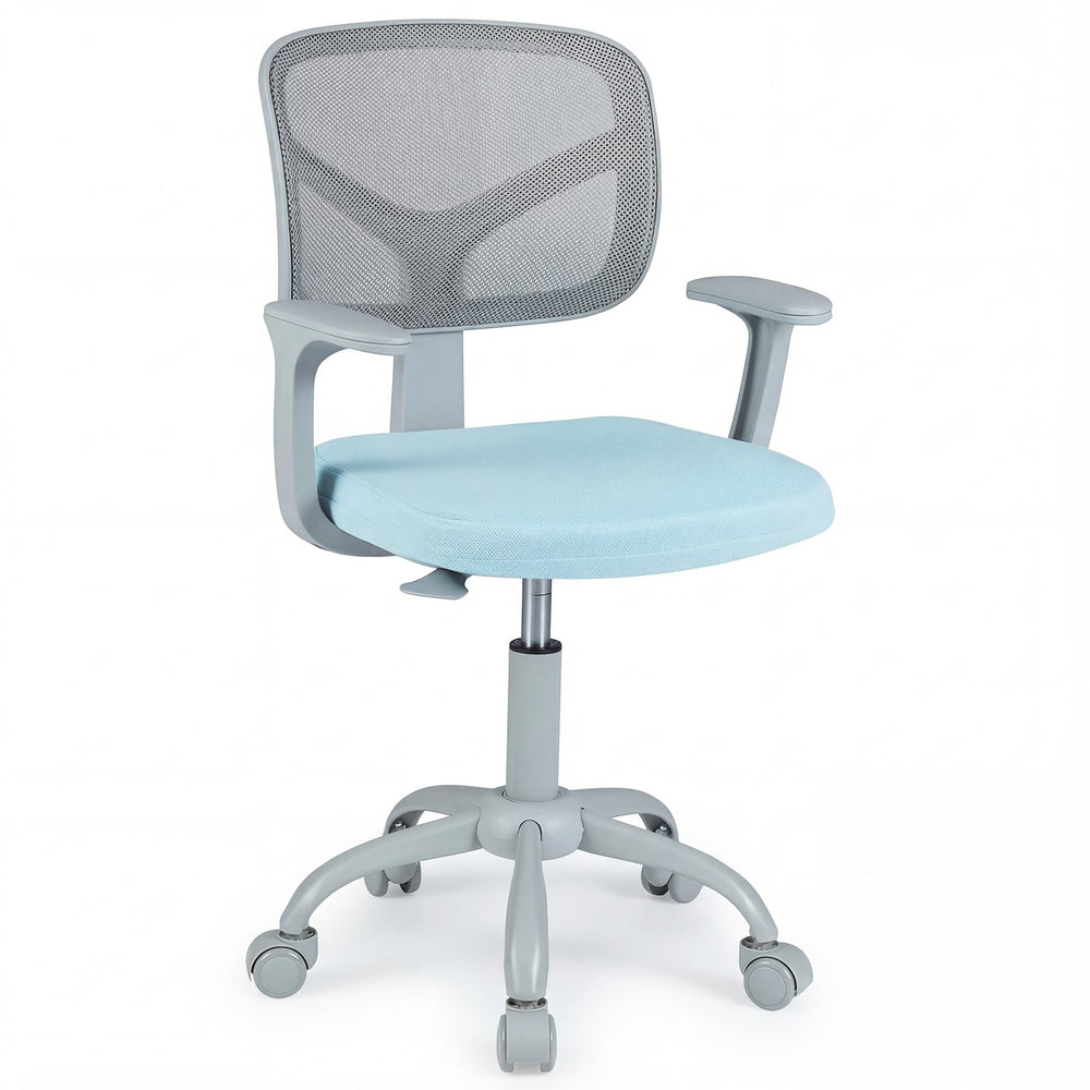 Kids Desk Chair with Adjustable Seat Height and Swivel Wheels for Ages 3+-Blue