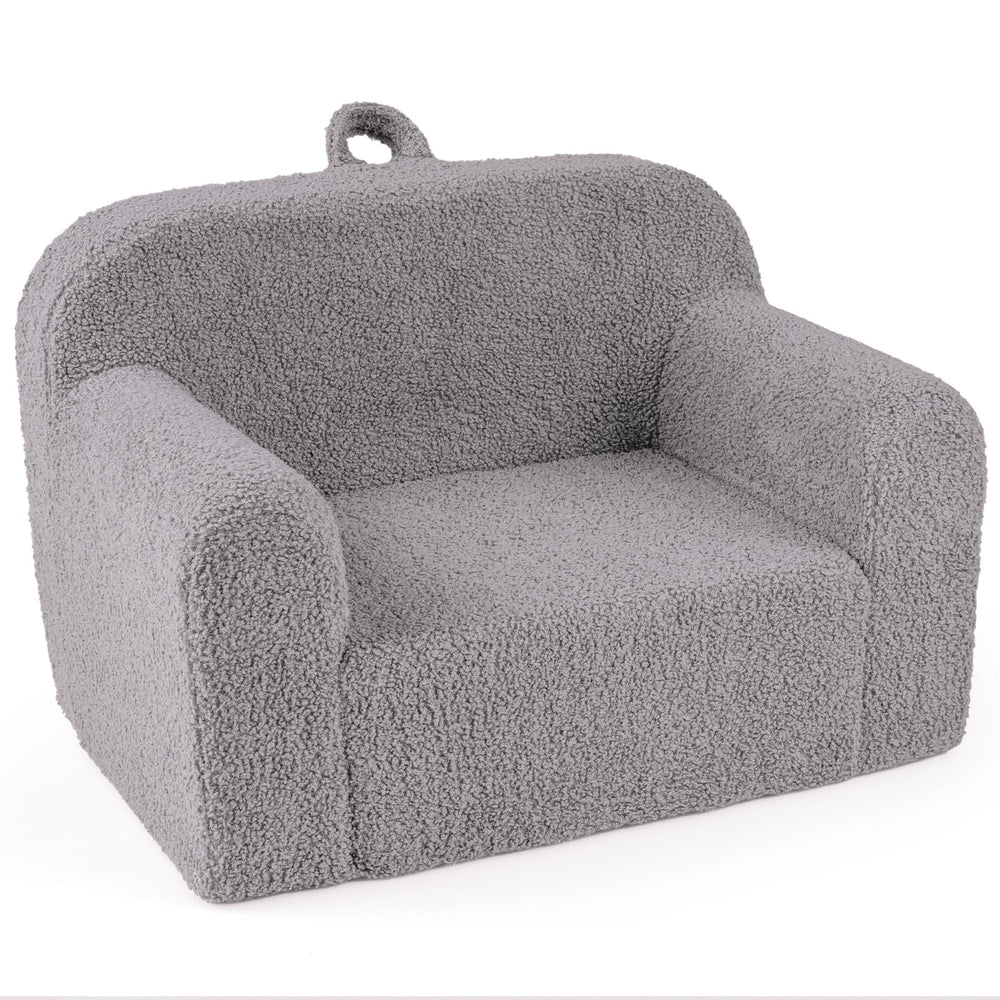 Kids Reading Sofa with Soft Fleece Fabric Cover-Grey