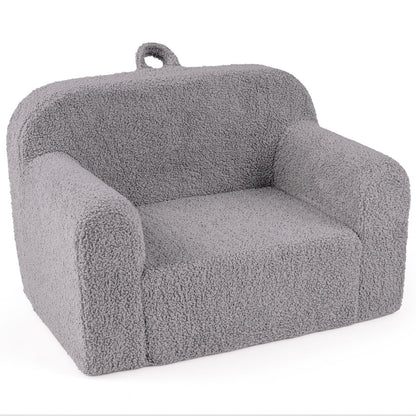 Kids Reading Sofa with Soft Fleece Fabric Cover-Grey