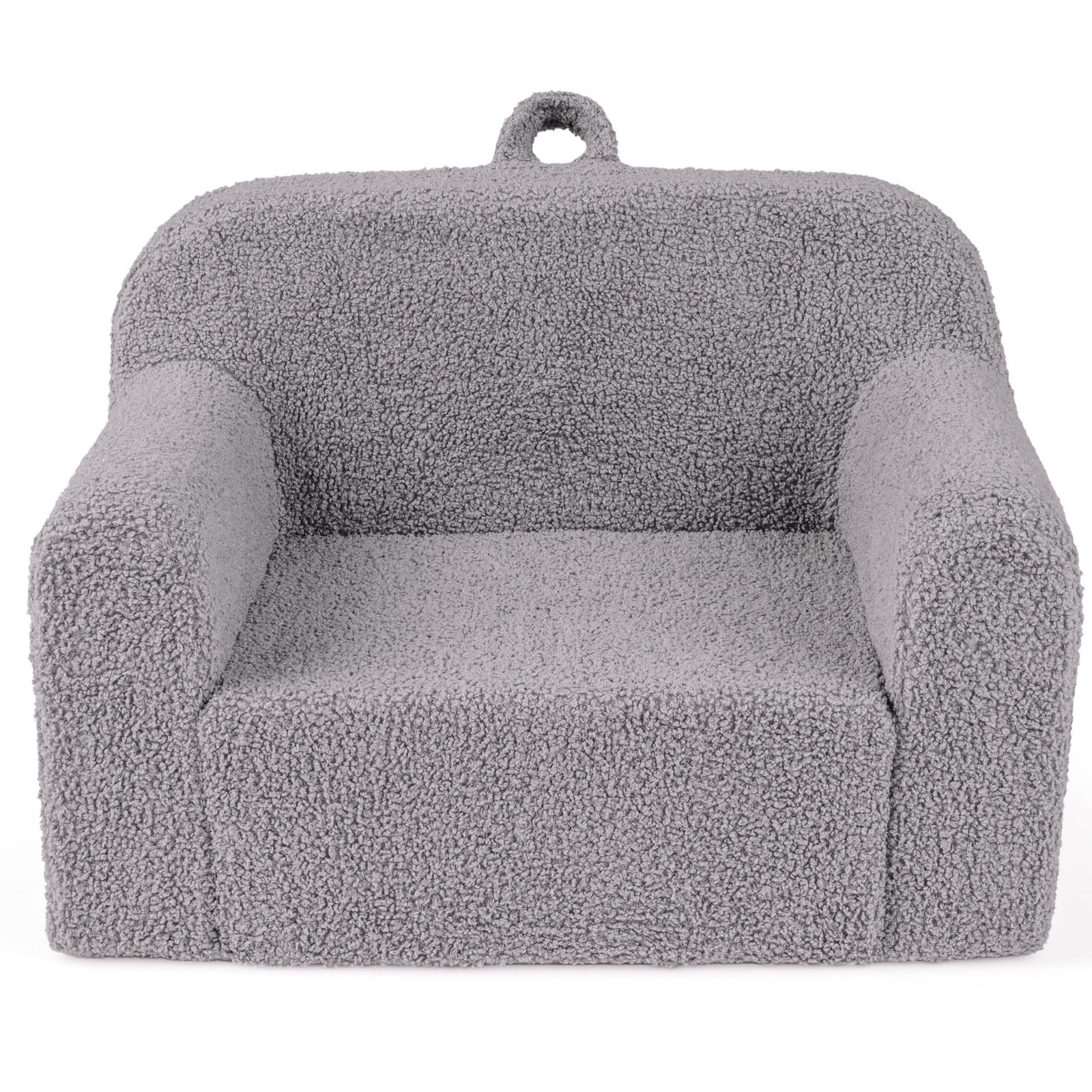 Kids Reading Sofa with Soft Fleece Fabric Cover-Grey