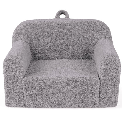 Kids Reading Sofa with Soft Fleece Fabric Cover-Grey