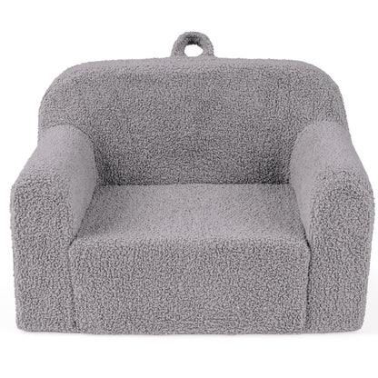 Kids Reading Sofa with Soft Fleece Fabric Cover-Grey