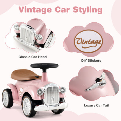 Kids Ride On Car with Under-seat Storage Space for 18-36 Months Boys and Girls Gifts-Pink