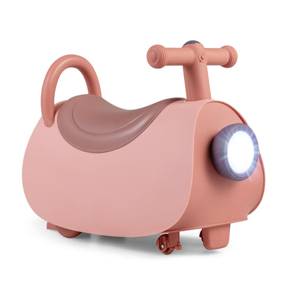 Kids Ride On Push Car with Headlight and Music for Kids 3+-Pink