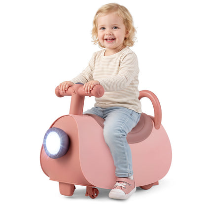 Kids Ride On Push Car with Headlight and Music for Kids 3+-Pink