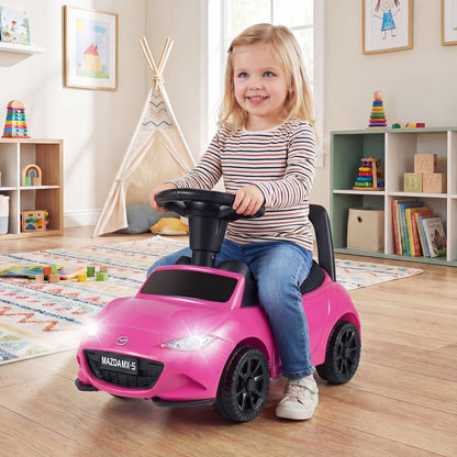 Kids Ride On Sliding Toy Mazda Licensed with Under-Seat Storage for Toddlers-Pink