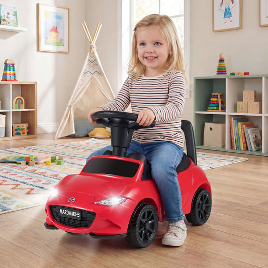 Kids Ride On Sliding Toy Mazda Licensed with Under-Seat Storage for Toddlers-Red