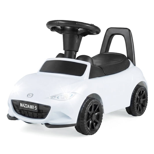 Kids Ride On Sliding Toy Mazda Licensed with Under-Seat Storage for Toddlers-White