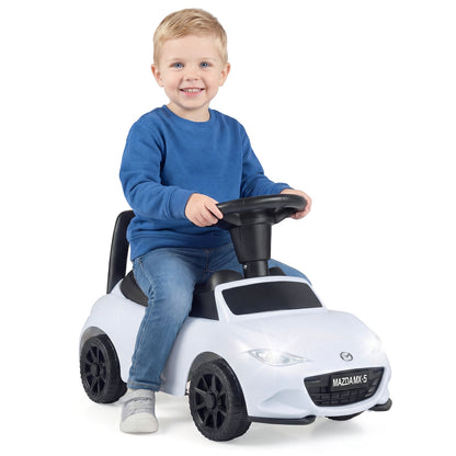 Kids Ride On Sliding Toy Mazda Licensed with Under-Seat Storage for Toddlers-White