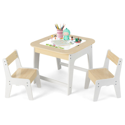 Kids Room Furniture Bundle: Kids Table and Chairs Set and 2-Tier Kids Bookcase