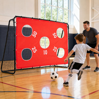 Kids Soccer Goal with Removable Target Cloth Soccer Training Equipment with Metal Frame