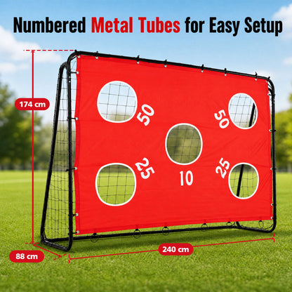 Kids Soccer Goal with Removable Target Cloth Soccer Training Equipment with Metal Frame
