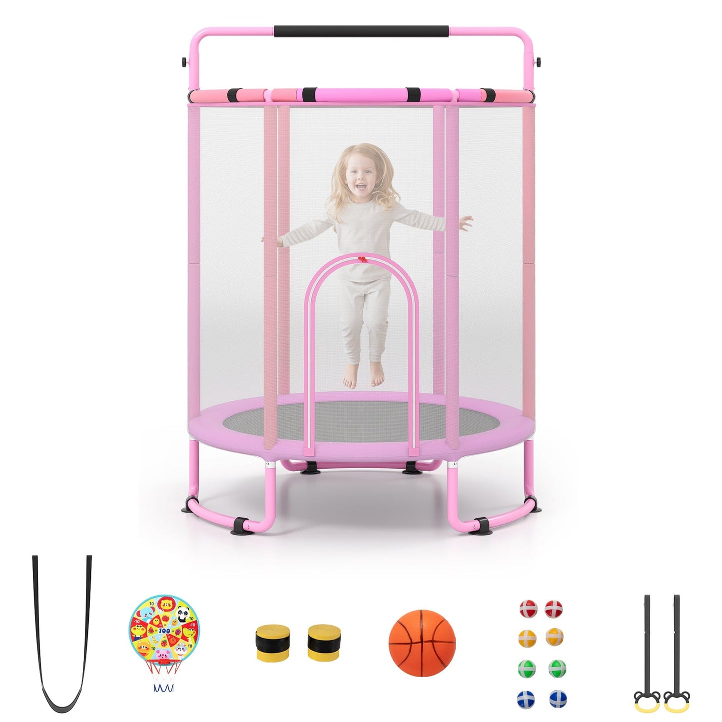 Kids Trampoline with Safety Net for Indoor and Outdoor Use-Purple