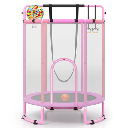 Kids Trampoline with Safety Net for Indoor and Outdoor Use-Purple
