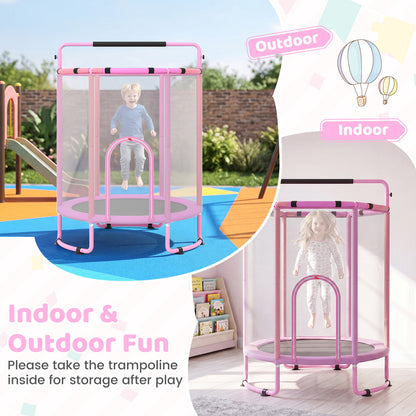 Kids Trampoline with Safety Net for Indoor and Outdoor Use-Purple