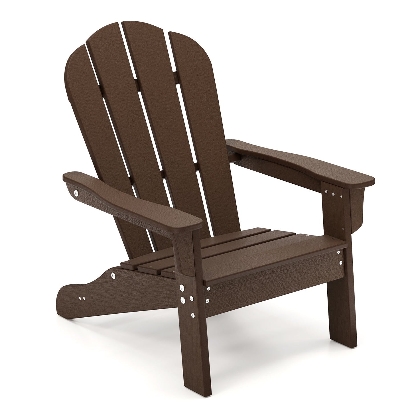 Kids Adirondack Chair All-Weather HDPE Toddler Lawn Chair-Brown