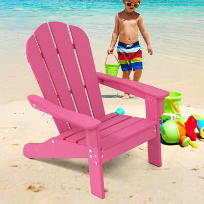 Kids Adirondack Chair All-Weather HDPE Toddler Lawn Chair-Pink