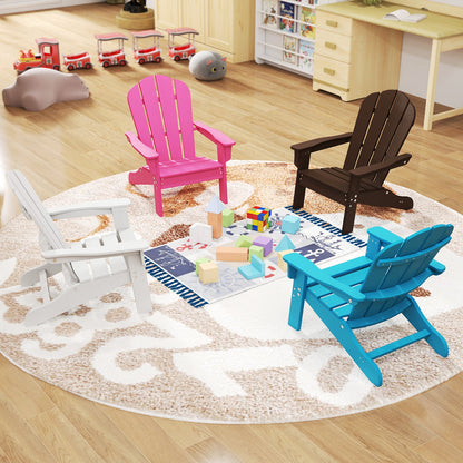 Kids Adirondack Chair All-Weather HDPE Toddler Lawn Chair-Turquoise