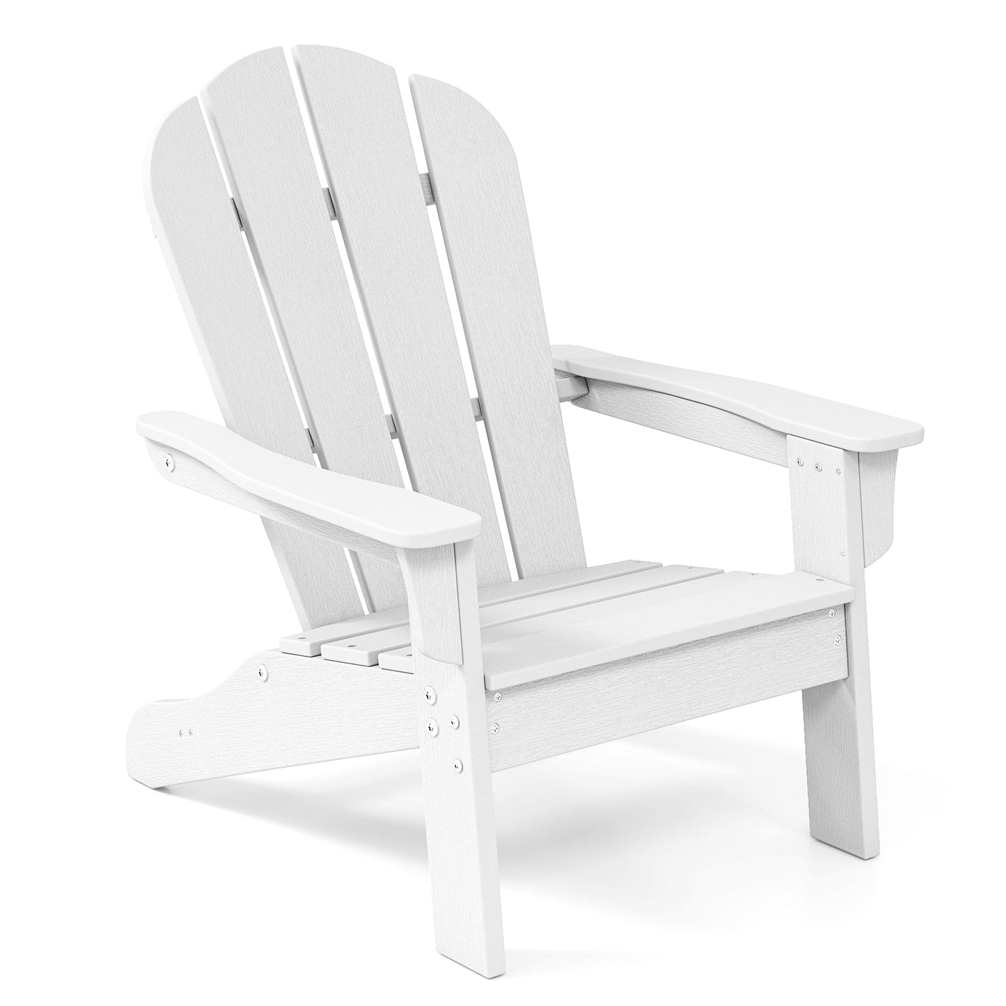 Kids Adirondack Chair All-Weather HDPE Toddler Lawn Chair-White