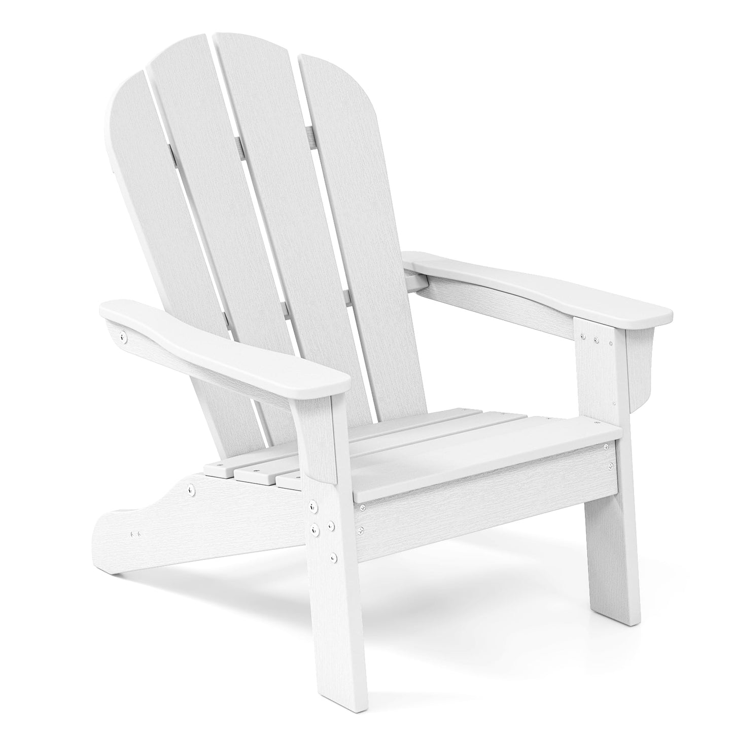 Kids Adirondack Chair All-Weather HDPE Toddler Lawn Chair-White