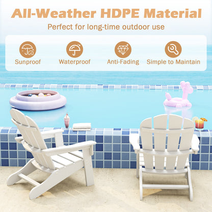 Kids Adirondack Chair All-Weather HDPE Toddler Lawn Chair-White