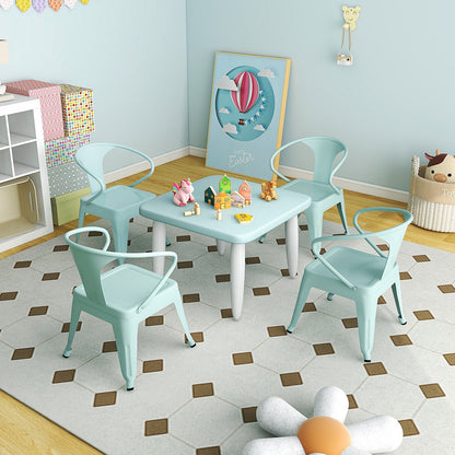 Steel Kids Chair Set of 2 with Backrest-Blue