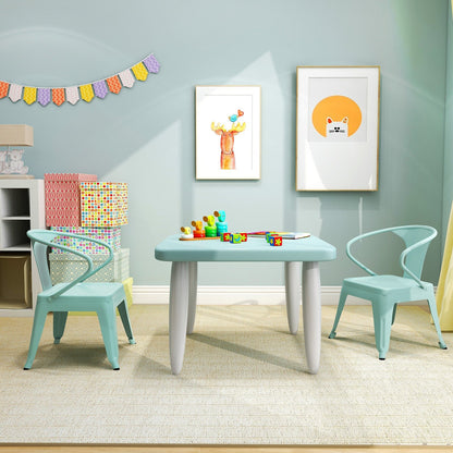 Steel Kids Chair Set of 2 with Backrest-Blue