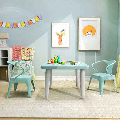 Steel Kids Chair Set of 2 with Backrest-Blue