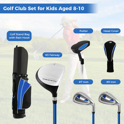 Kids Complete Golf Clubs Set for Boys and Girls Aged 8-10/11-13 Years-Blue