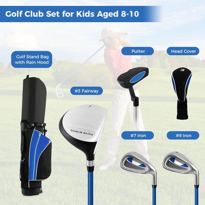 Kids Complete Golf Clubs Set for Boys and Girls Aged 8-10/11-13 Years-Blue