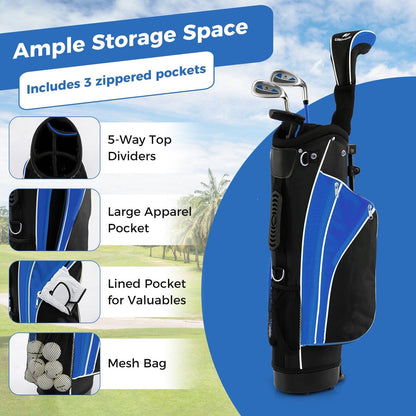 Kids Complete Golf Clubs Set for Boys and Girls Aged 8-10/11-13 Years-Blue