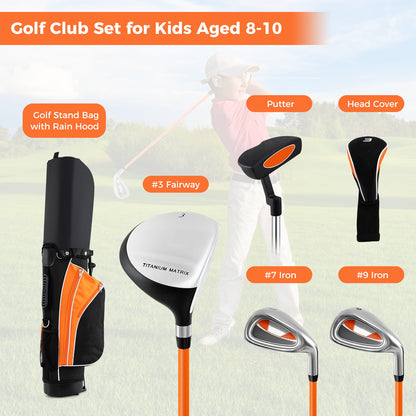 Kids Complete Golf Clubs Set for Boys and Girls Aged 8-10/11-13 Years-Yellow