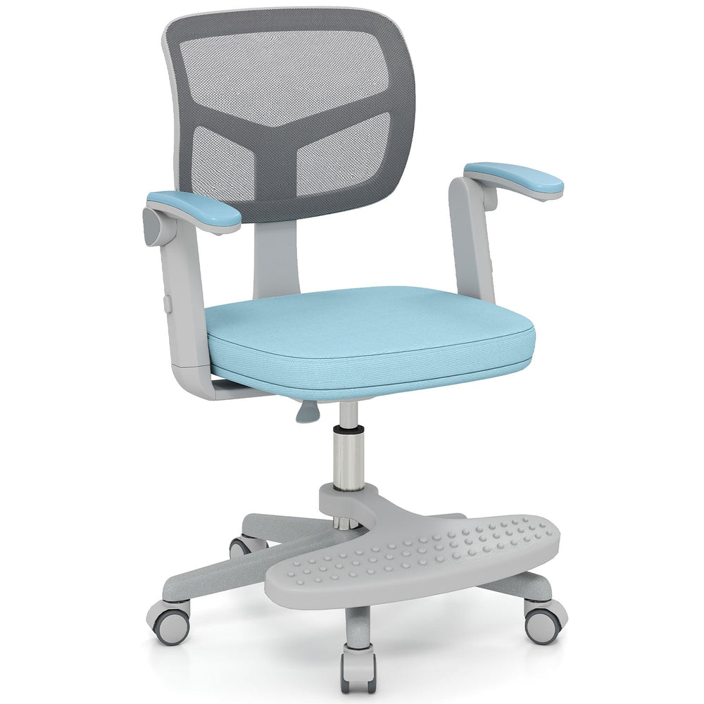 Kids Desk Chair Children Study Chair with Adjustable Height Armrest and Footrest-Blue