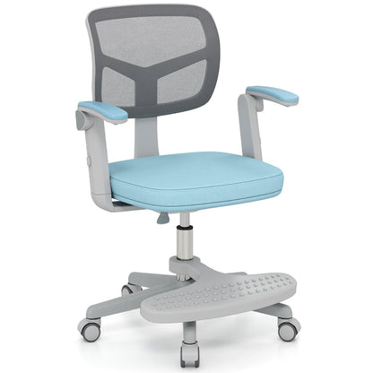 Kids Desk Chair Children Study Chair with Adjustable Height Armrest and Footrest-Blue